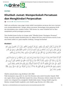 Khutbah Jumat 14 November 2025: Tanda Kekuatan Iman Muslim