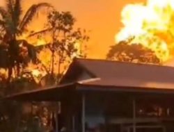 Pipa Gas Bocor, Ledakan dan Kebakaran Dahsyat Terjadi di Inhil Riau Jumat Sore