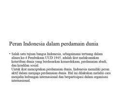 Indonesia, Penggerak Perdamaian Dunia