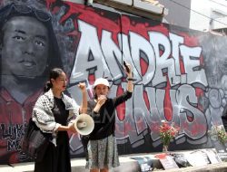 Koalisi Sipil Buat Mural Andrie Yunus di TKP Penyerangan