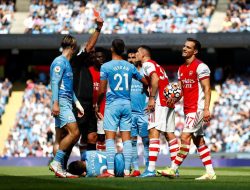 Skor 1-1 Menggeger Babak Pertama Man City vs Arsenal di Liga Inggris